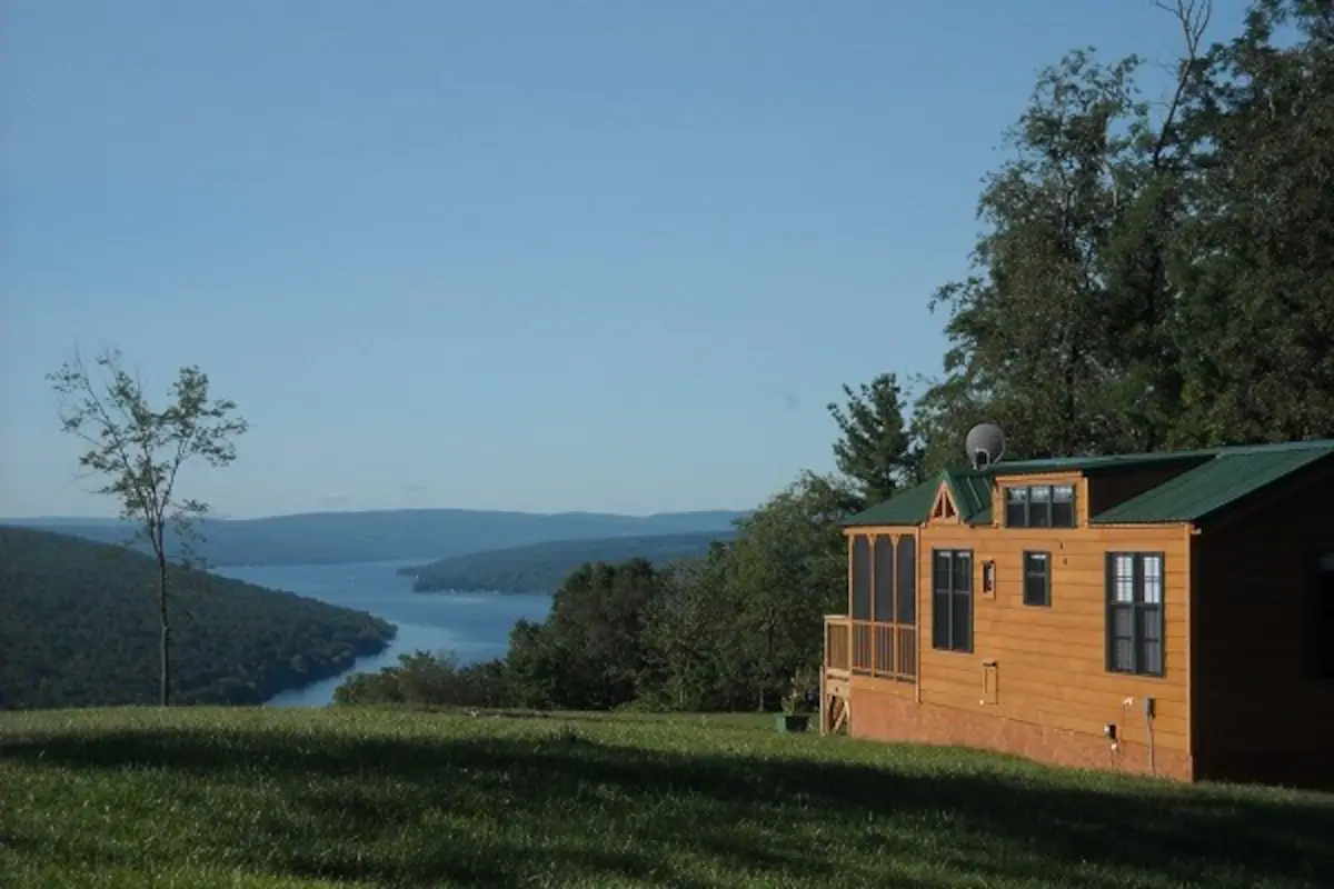 A small cabin overlooking the Finger Lakes in New York. Photo credit: Airbnb