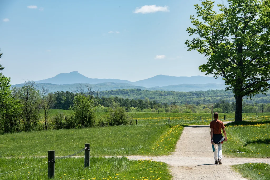 One of the many walking paths at Shelburne Farms. 