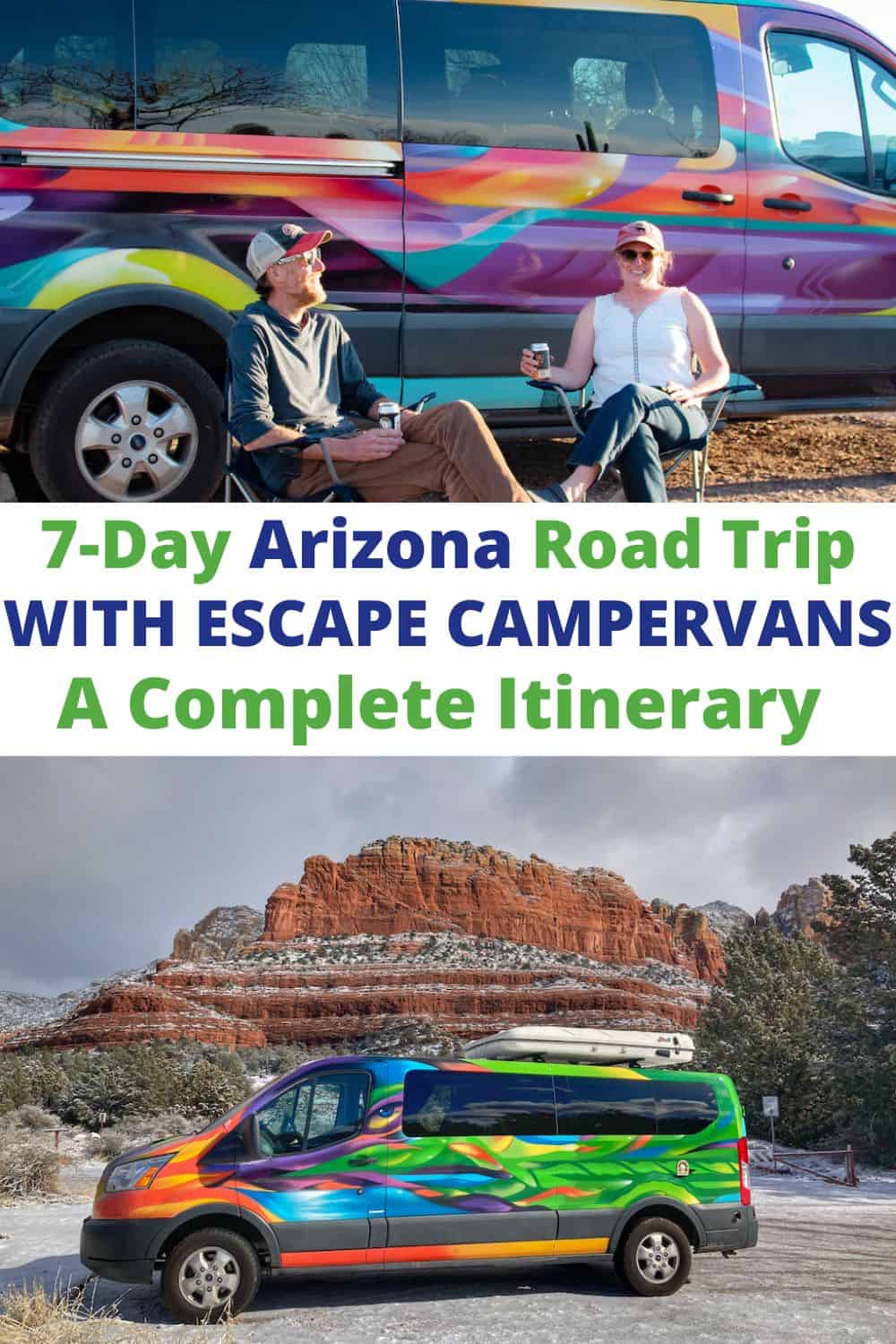An Escape Campervan on an Arizona Road Trip.