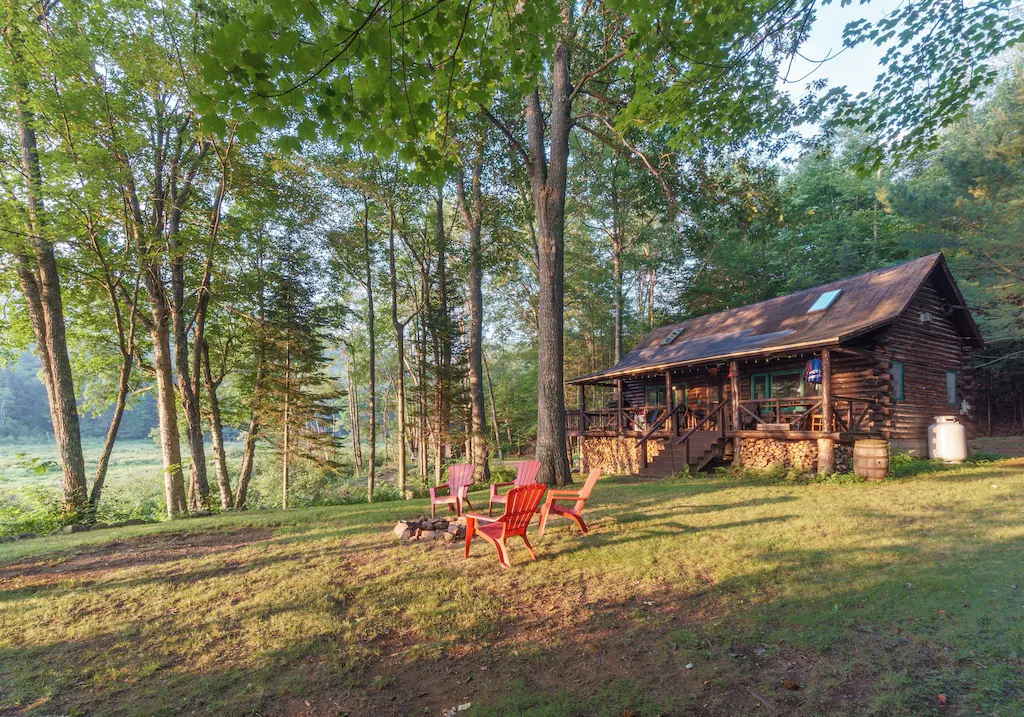 Waterfront cabin rental in the Adirondacks.