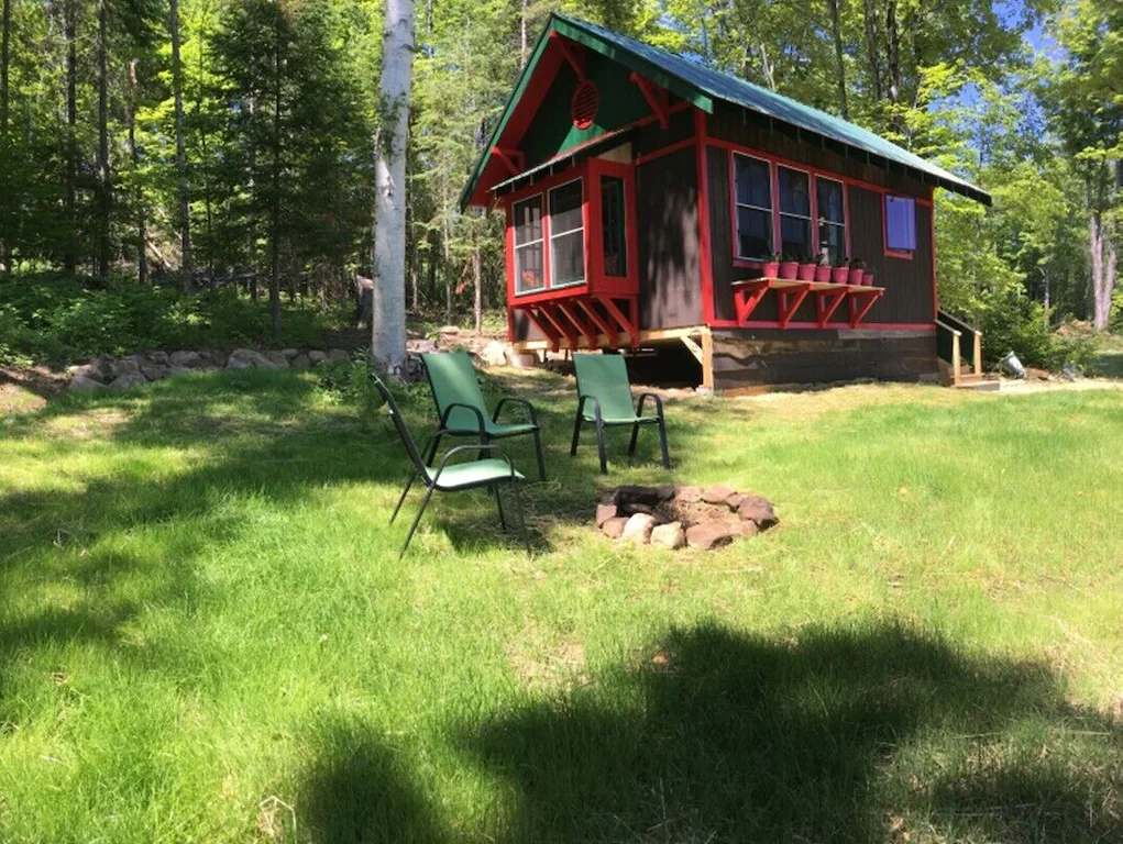 A tiny cabin for rent in New York's Adirondacks.