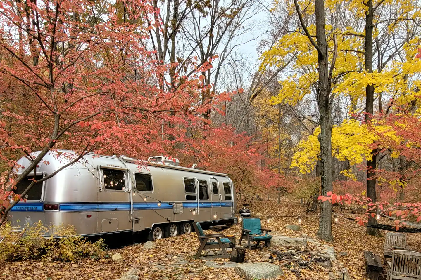 A vintage camper in Cold Spring, New York. 