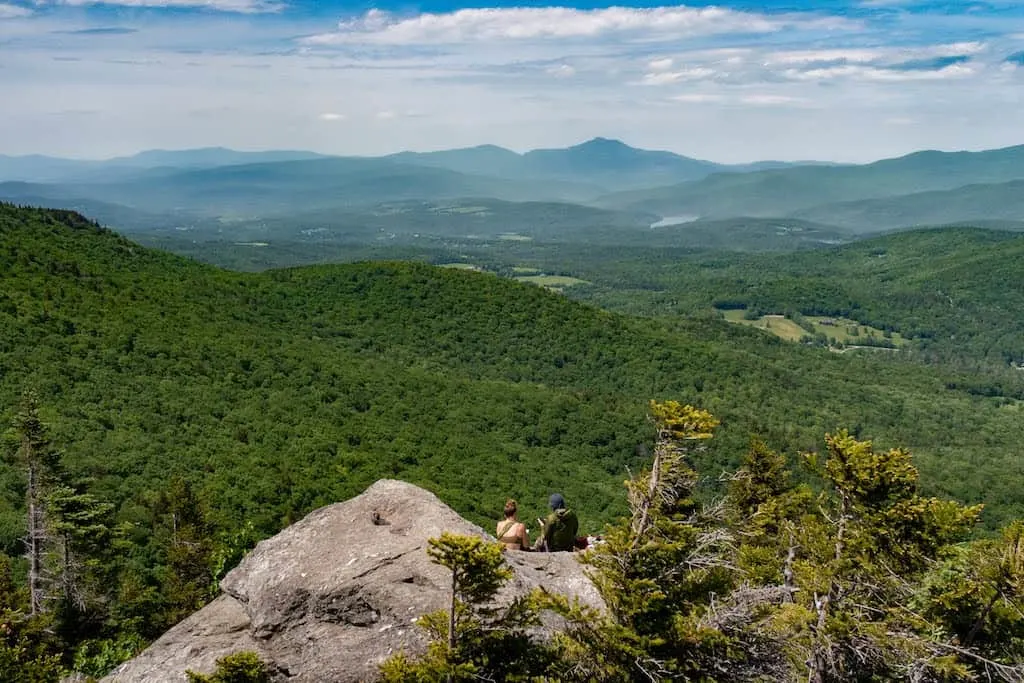 The view from the top of Stowe Pinnacle in Vermont. 