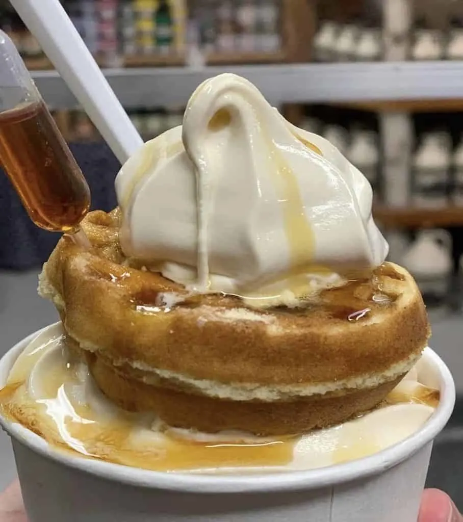 A maple sundae from the Sugar Shack in Vermont. 