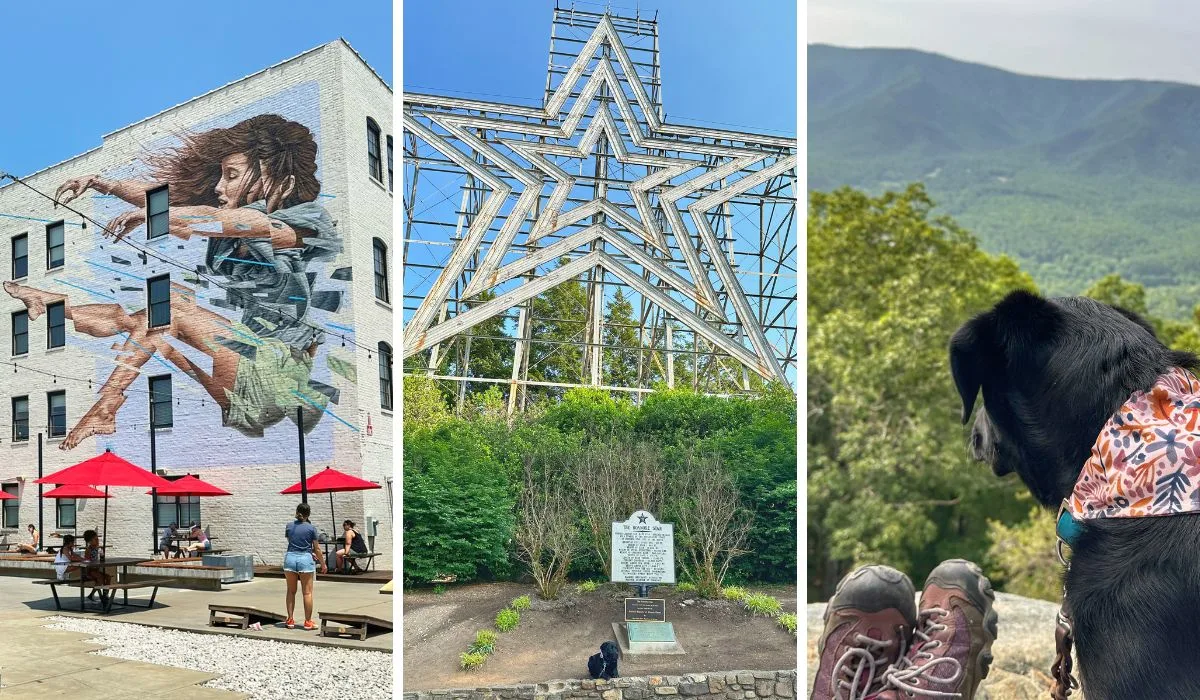 A collage of photos featuring the landscape around Roanoke Virginia.