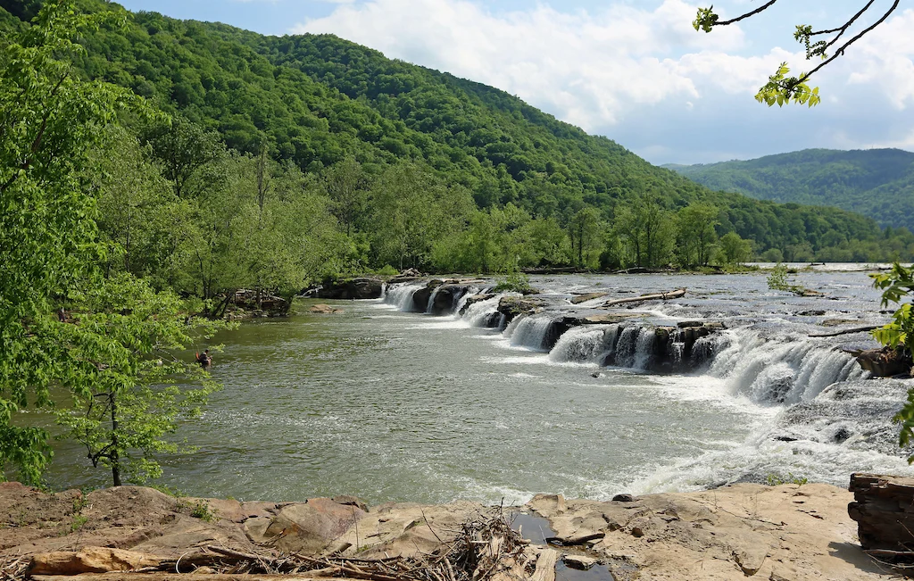 Sandstone Falls on the New River in West Virginia.