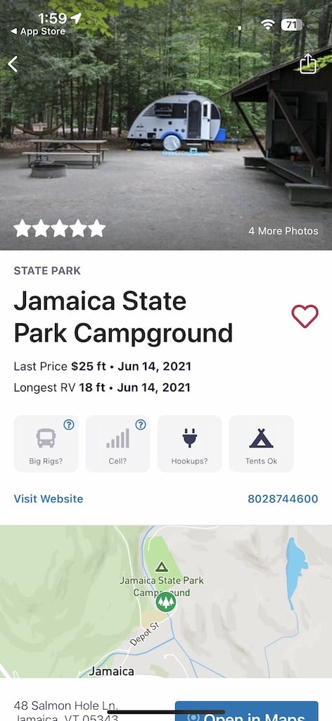 Campendium campground review.