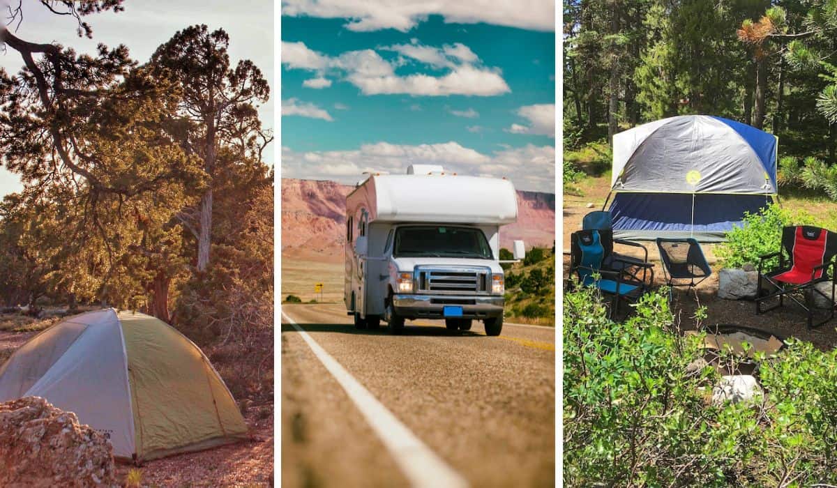 Tents and rvs in the USA.