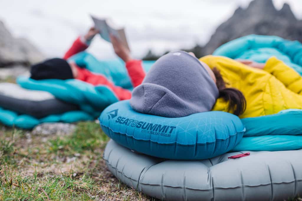 A Sea to Summit camping pillow. 