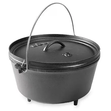 A cast iron dutch oven.