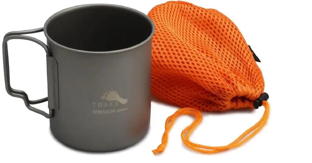 Toaks titanium camping mug.