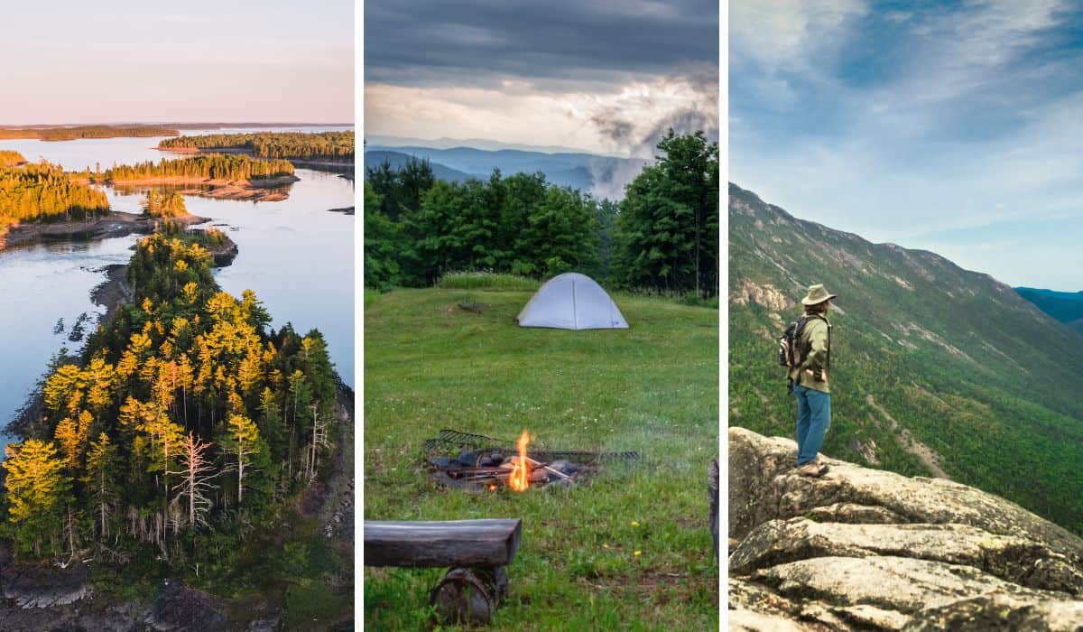 Maine, Vermont, and New Hampshire camping spots.