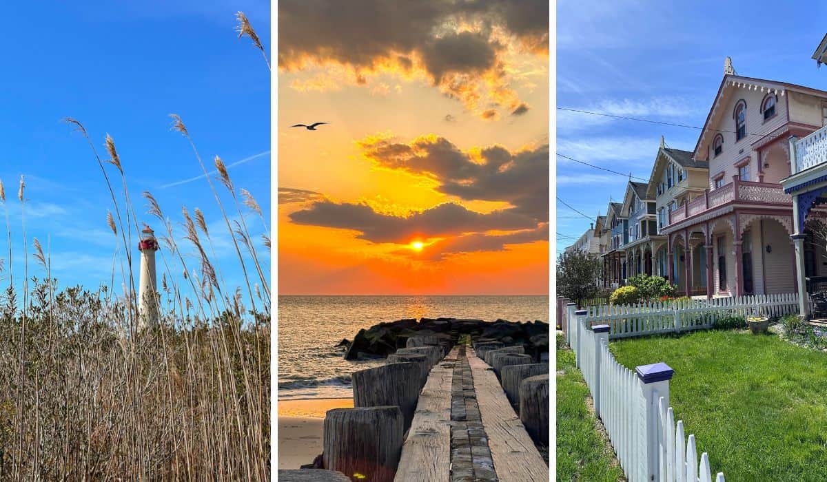A collage of photos featuring Cape May, New Jersey. 