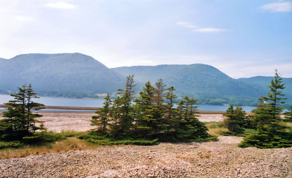 Mountain landscape on Cape Breton Island in Nova Scotia.