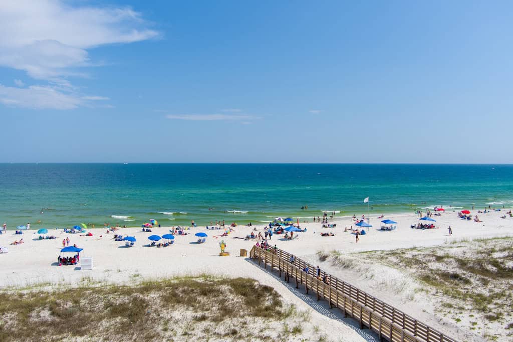 Cotton Bayou Beach in Orange Beac, Alabama.