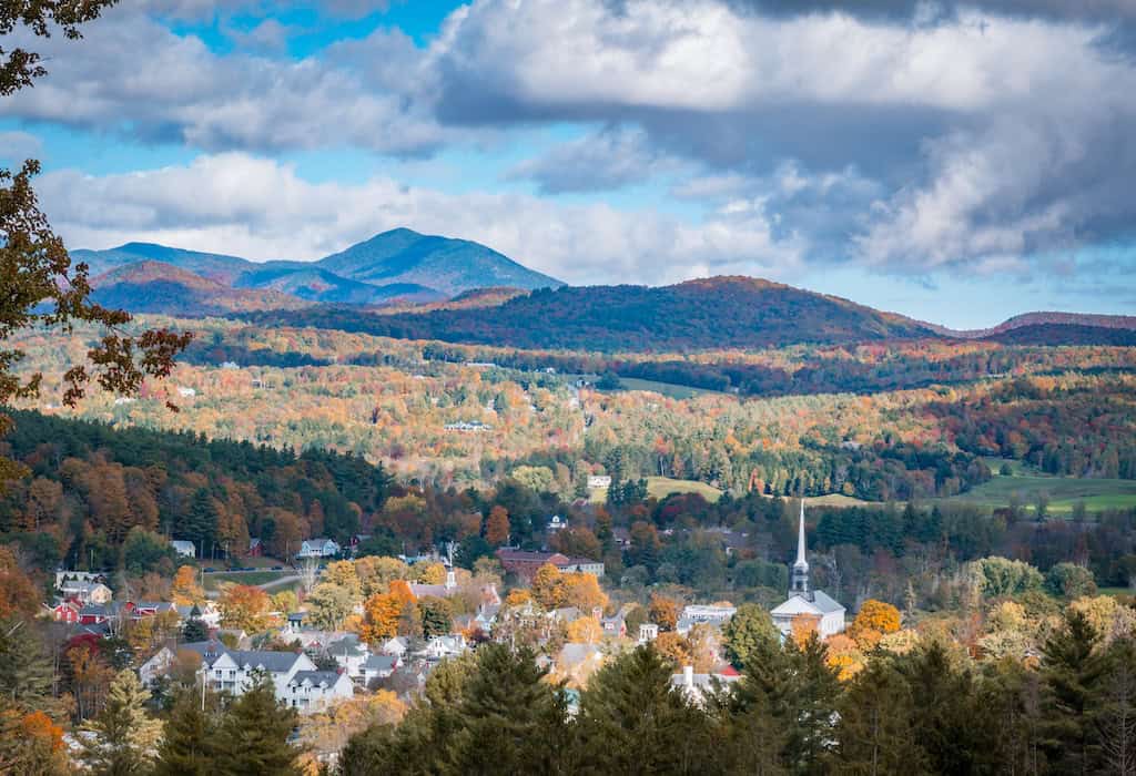 Stowe, Vermont in the fall