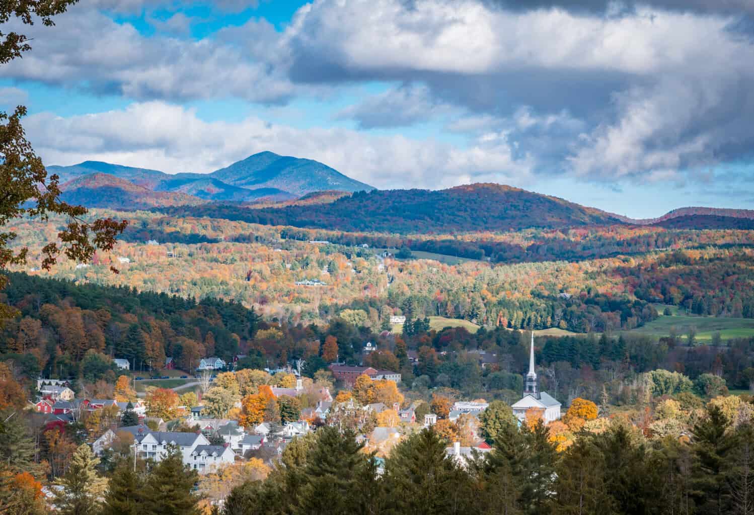 Stowe Village tucked in the Green Mountains. 