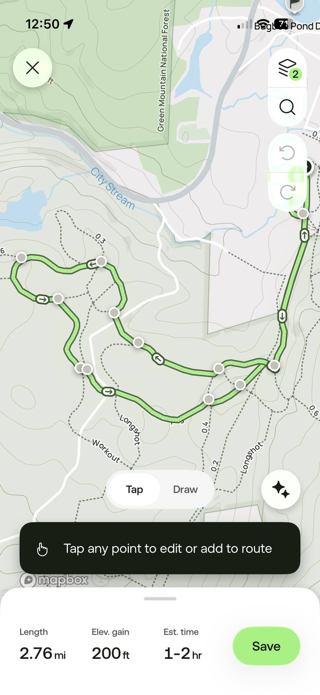 custom routes in AllTrails. 