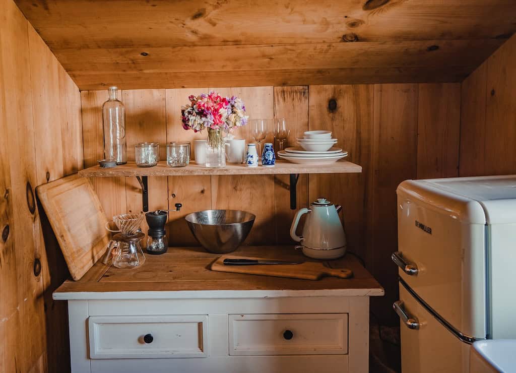 The kitchenette at Gardenworks Farm. 